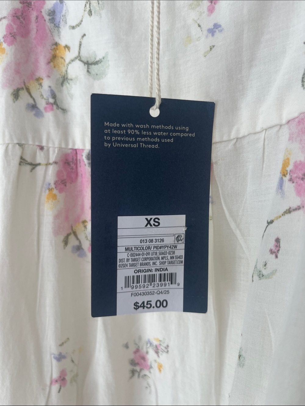Universal Thread Cream Floral Maxi Dress with Pink Accents - Picture 2 of 3